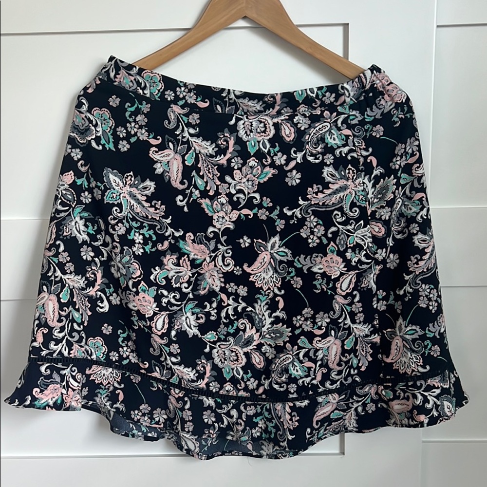 Floral Black Skirt